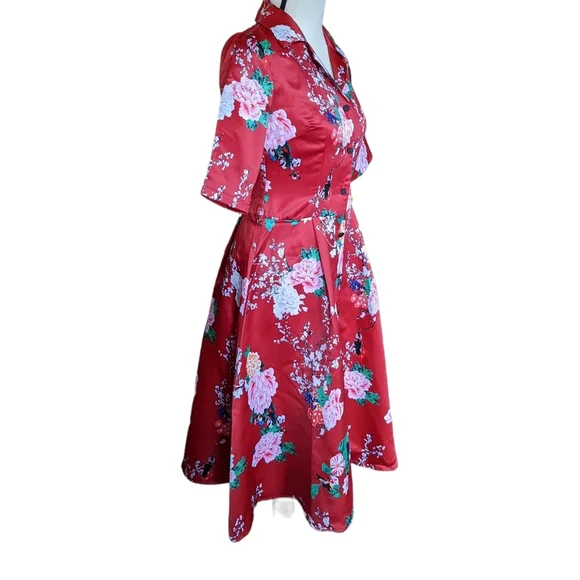 Gorgeous NWT 50's Style Viola M Floral Size S - Picture 2 of 11